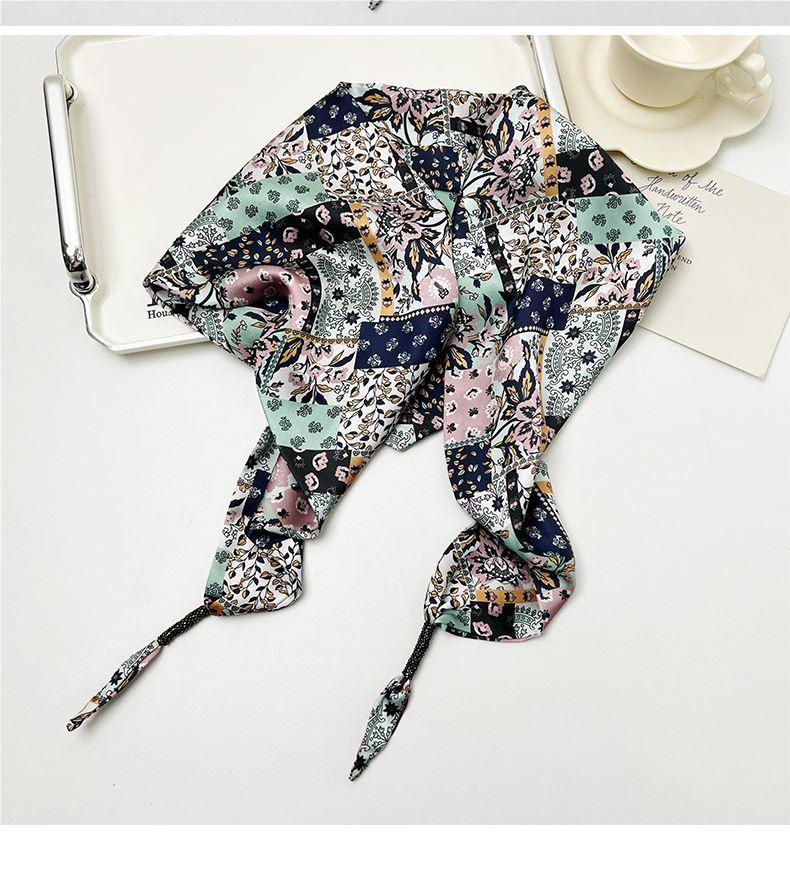 Všestranný etnický hedvábný šátek: Dámský pásek na zavazování v pase, trojúhelníkový pásek a cestovní doplněk