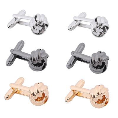 Twist Knot Cufflink Classic Shirt Cuff Buttons Alloy Men Grooms Cufflink Studs Luxury Charm Shirt Fashion Jewelry