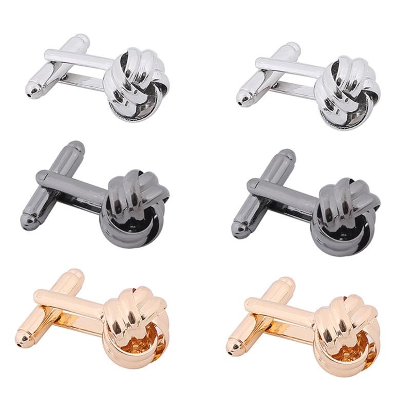 Twist Knot Cufflink Classic Shirt Cuff Buttons Alloy Men Grooms Cufflink Studs Luxury Charm Shirt Fashion Jewelry