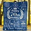 70Th Birthday Celebration Blanket Customize Your Name Warmthful Decor Perfect For Sofa Couch Office Bed Picnics For All Occasions Stylish Decor