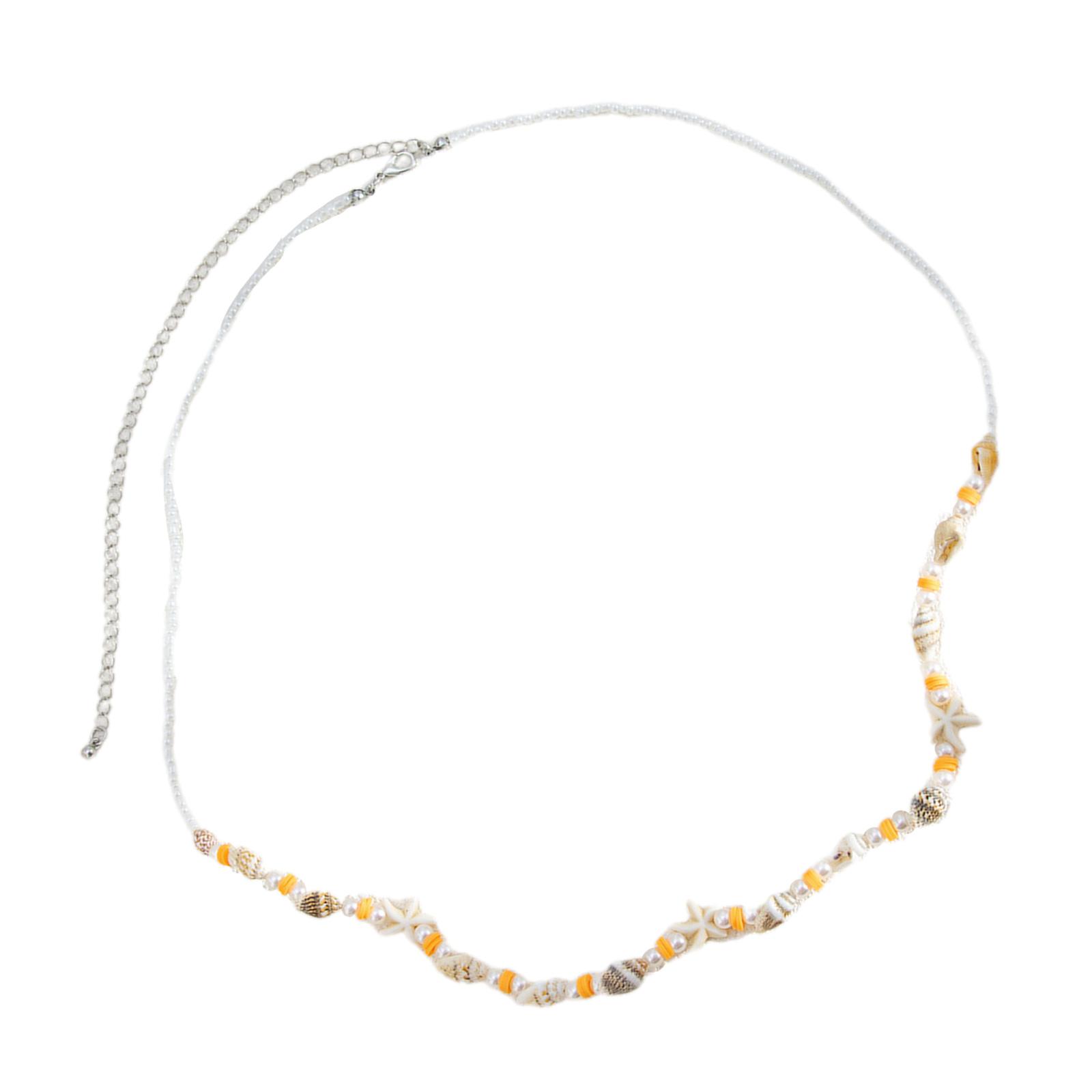 

Летняя пляжная цепочка для тела, регулируемая, с разноцветными бусинами, поясная цепочка, ювелирное изделие, многослойная цепочка на живот для женщин, девушек оранжевый