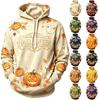 Men's Casual Hooded Long Sleeve Top with Halloween Print