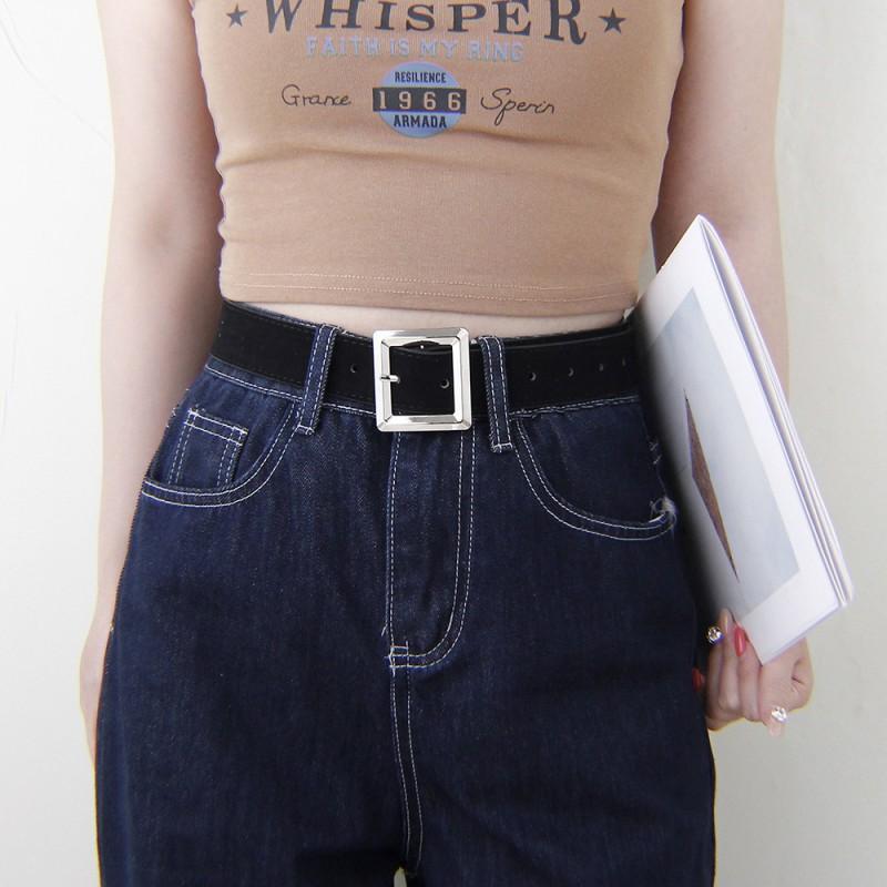 Womens Vintage Suede Brown Belt With Zinc Alloy Buckle 3.2cm Wide Adjustable Skirts Jeans Fashionable Everyday Accessory