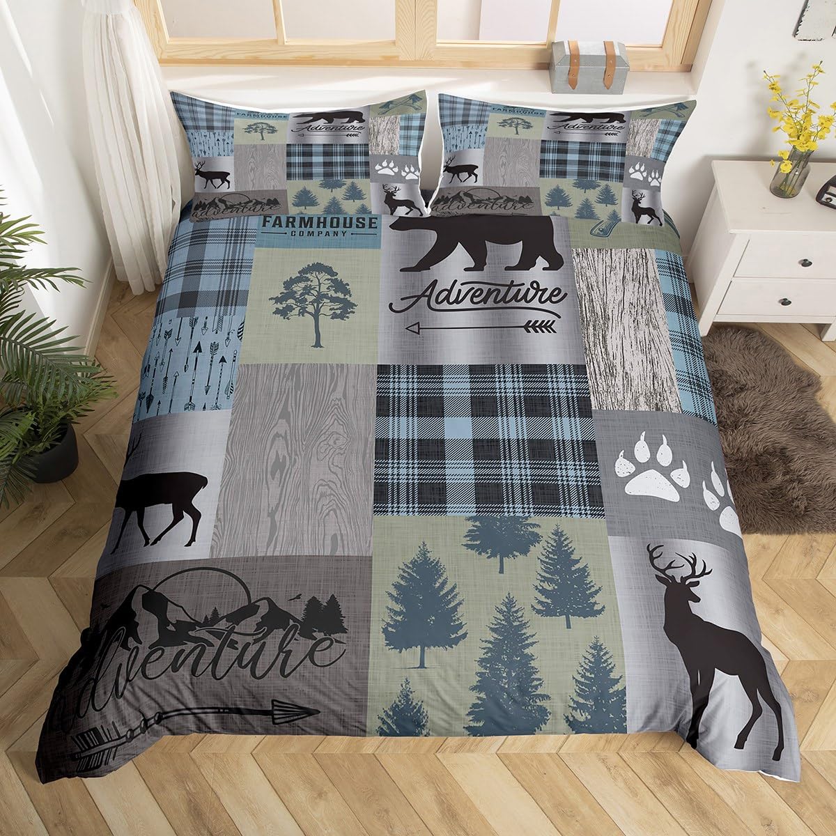 

3D Black Bear Soft Duvet Cover Set Wildlife Patern Beding Sets featuring Pilowcase Kid Adult People Bedrom Single Quen King Warm Comforter Cover 135*200cm Eu-Single