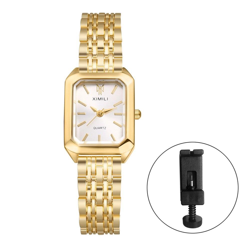 JEWELRYWE Women's Gold Analog Watch Waterproof Fashion Quartz Leisure Business Accessory Gift for Her