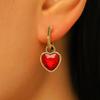 Yousheng 1 Pair Drop Earrings, Detachable Pendant Design Women Earrings, Heart Rhinestones Inlaid Versatile Earrings for Jewelry