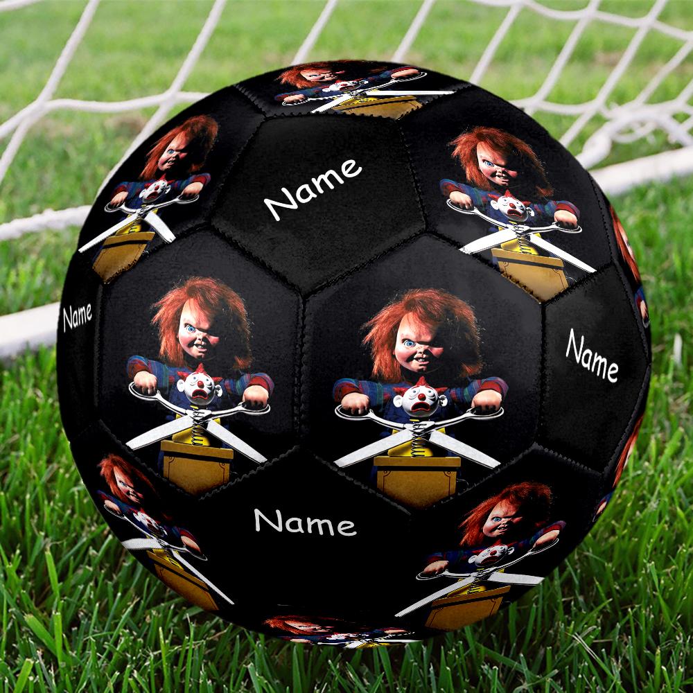 Custom Name Chucky Theme Size 5 Soccer Ball, Suitable for Both Indoor and Outdoor Matches, a Gift Suitable for Everyone.