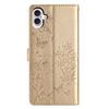 For iPhone 17 Wallet Phone Case Butterfly Floral Imprint Leather Flip Cover with Strap