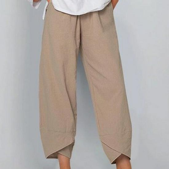 Men's Cotton Linen Loose Drawstring 7-Point Shorts