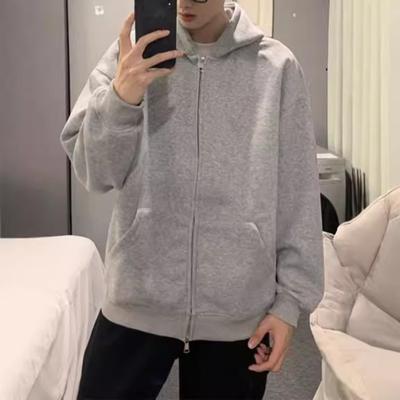 Hong Kong Style Hooded Cardigan Sweatshirt for Men Spring and Autumn New Fashion Brand Simple Versatile Casual Sports Sweatshirt Jacket for Men