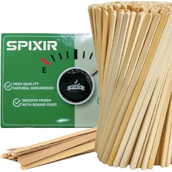 Coffee Stirrers Disposable Wooden Coffee Stir Sticks - Round-End Birchwood 5.5 Inches Large Wooden Stir Sticks - Pack of 500 Wood Stir Sticks, Coffee