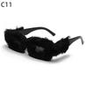 Soft Plush Sunglasses Women For Men Trend Fur Velvet Sun Glasses Female Personality Party Glasses  Accessories