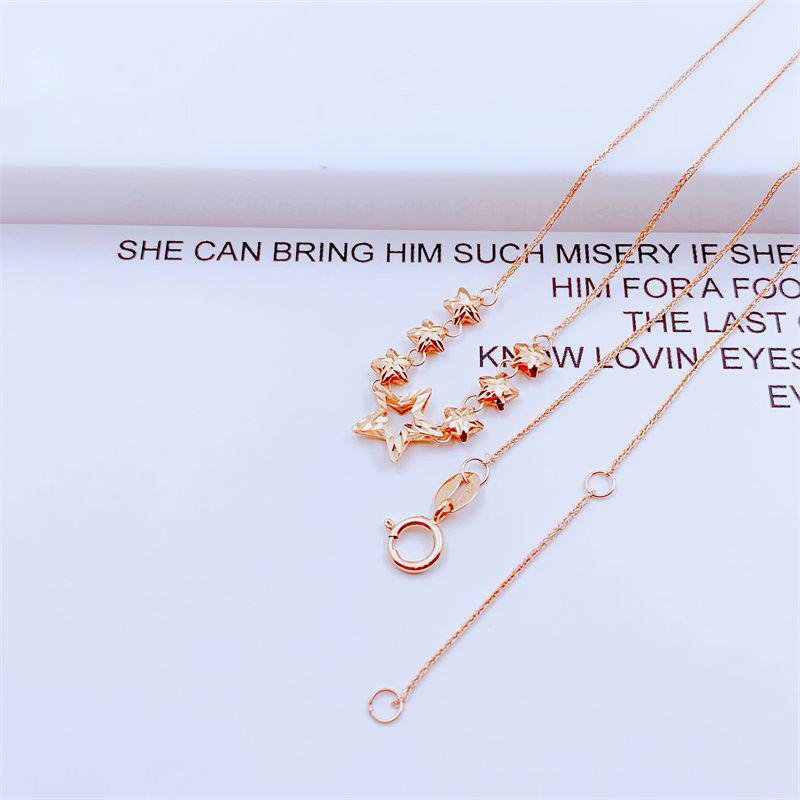 Purple Gold Car Flower Connection Star Necklace Luxury Rose Gold Plated Fashion Hollow Necklace