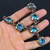 Blue Topaz Necklace Handmade Jewelry, 999 Copper Wire Wrapped Necklace Designer Gemstone Jewelry Adjustable Chain Necklace Gift For Mom