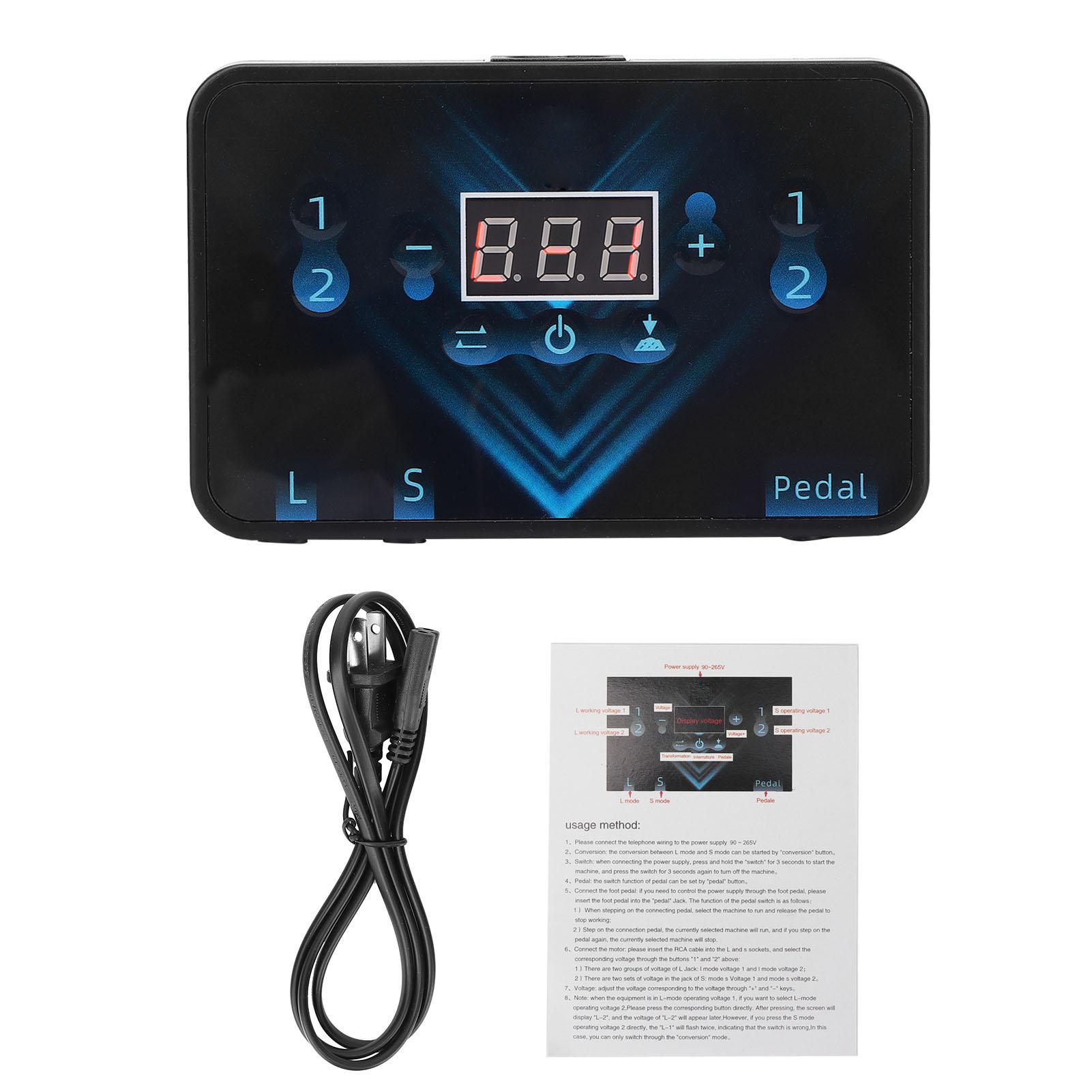 

Профессиональный блок питания для татуировок, регулируемый светодиодный дисплей, регулятор напряжения для татуировок 90‑265 В US Plug