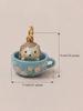 Cartoon Teacup Animal Series Pendant Necklace Cute Diy Fox Penguin Rabbit Panda Hedgehog 3D Pendant Jewelry Accessories