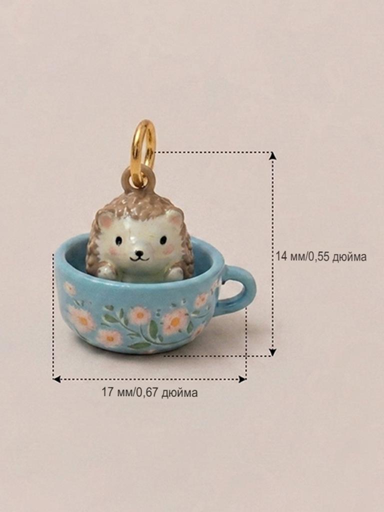 Cartoon Teacup Animal Series Pendant Necklace Cute Diy Fox Penguin Rabbit Panda Hedgehog 3D Pendant Jewelry Accessories