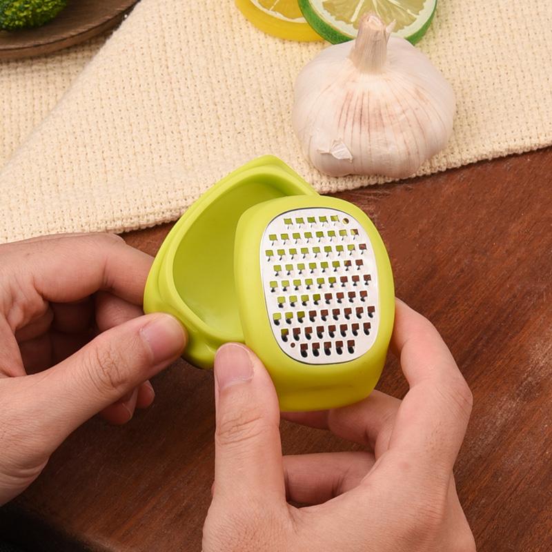 1pc Kitchen Utensils Plastic Handle Stainless Steel Ginger Grater Kitchen Cheese Tool Garlic Press Multifunctional Grater