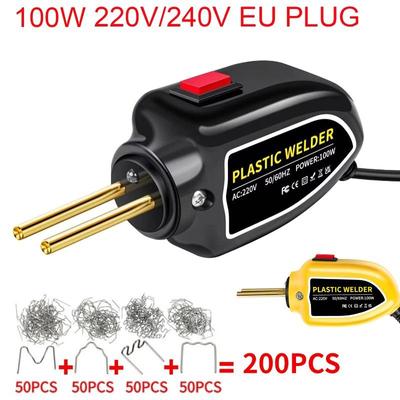 100W Hot Stapler Plastic Welding Machine with 200pcs Hot Staplers Plastic Welder Mini Heat Gun Car Bumper Soldering Iron Staples Repair Tools Kit