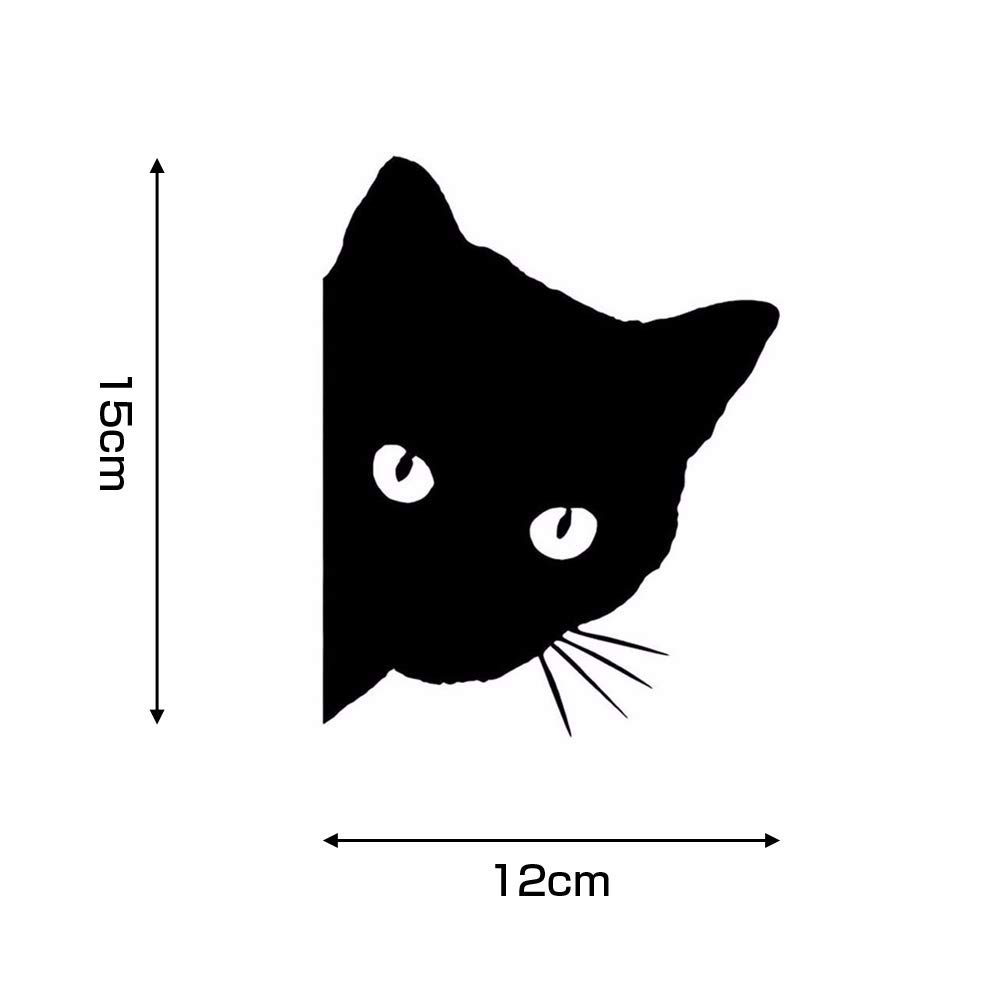 [JASDESIGN] Cat Sticker Cat Sticker Cat Black Cat Car Motorcycle Decal Gaze Peek Black JM-134B (Black, 1)