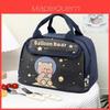Sac à déjeuner isotherme mignon de dessin animé pour employés de bureau avec poignée épaisse et design portable