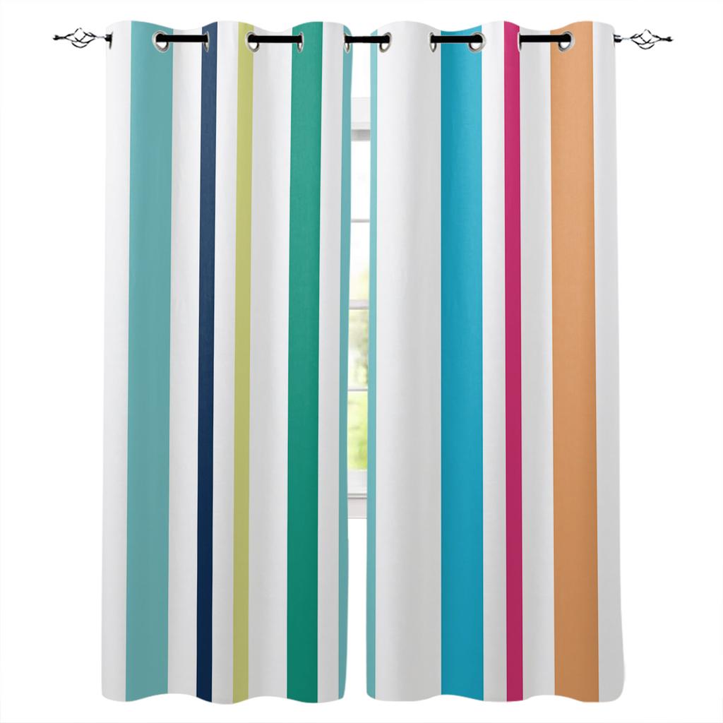 Simple Black And White Stripes Blackout Curtains for Children Kids Home Decor Bedroom Living Room High Shading Window Curtains