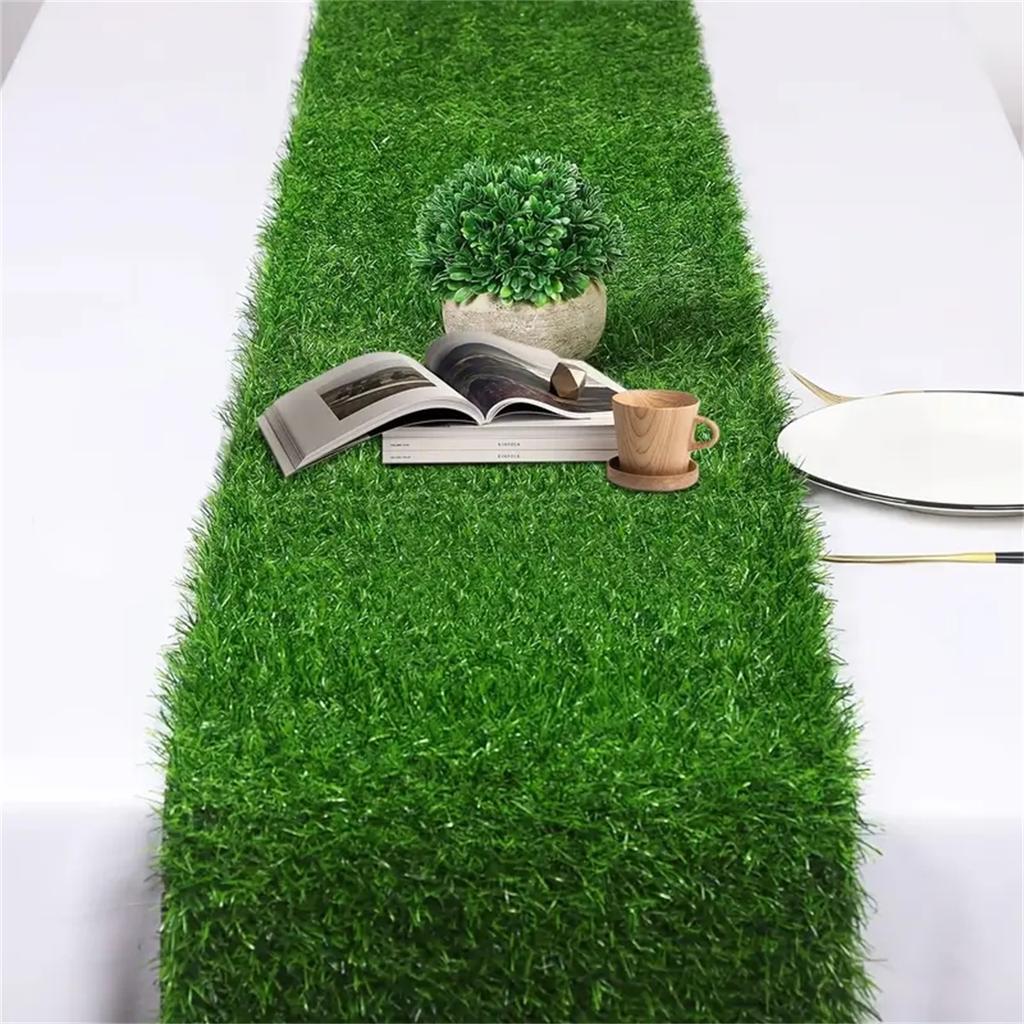 Kunstrasen Tischläufer Langlebig Leicht zu reinigen Rechteckige Tischdekoration für Weihnachten Hochzeiten Outdoor Golf & Fußball Partys