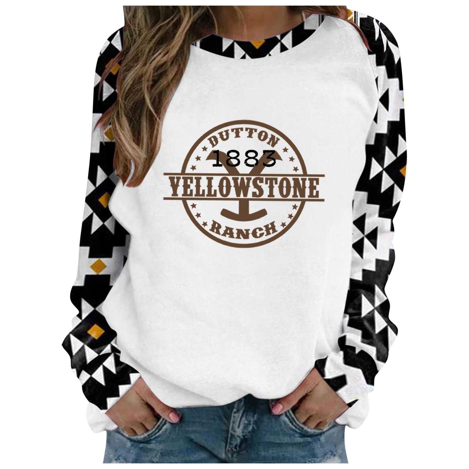 

Nikitas Женский свитер с капюшоном и длинными рукавами YellowStone 1883 с принтом и воротником-стойкой