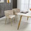 (Old SKU:W1880109477)Modern Luxurious Velvet Dining Chair Set with Golden Metal Legs, Elegant Hand-Woven Design and Soft Cushions