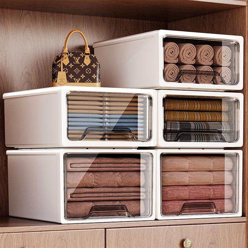 Schubladen-Kleiderschrank-Organizer: Staubdichte Kunststoff-Aufbewahrungsbox für Kleidung und Unterwäsche