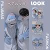 TOWYYO Shark Pajama Funny Open Cold Weather Loungewear for and and Size L Set, Unisex, Tail, Gloves, Hooded, Front, Fluffy, Warm, Loungewear, Spring,