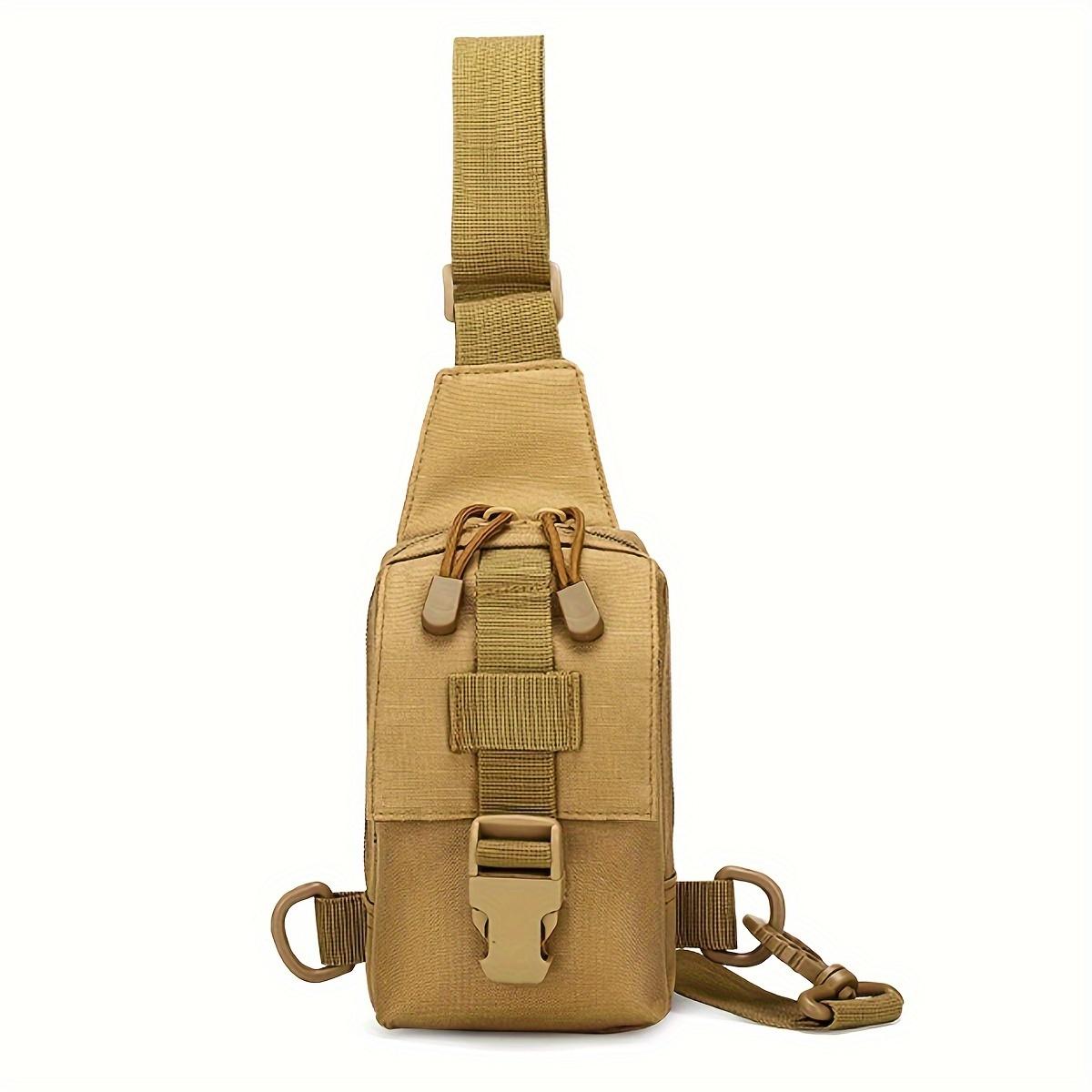 Khaki Outdoor Sports Cycling Single-Shoulder Bag, Mobile Phe Bag, Camouflage Tactical Single-Shoulder Backpack, One Set хаки