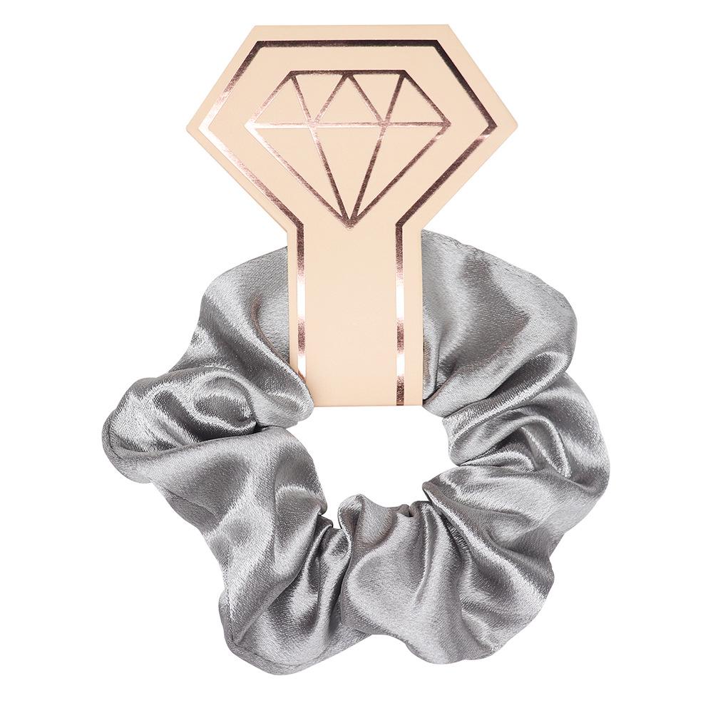 Large Solid Color Satin Fabric Scrunchies for Women's Ponytails