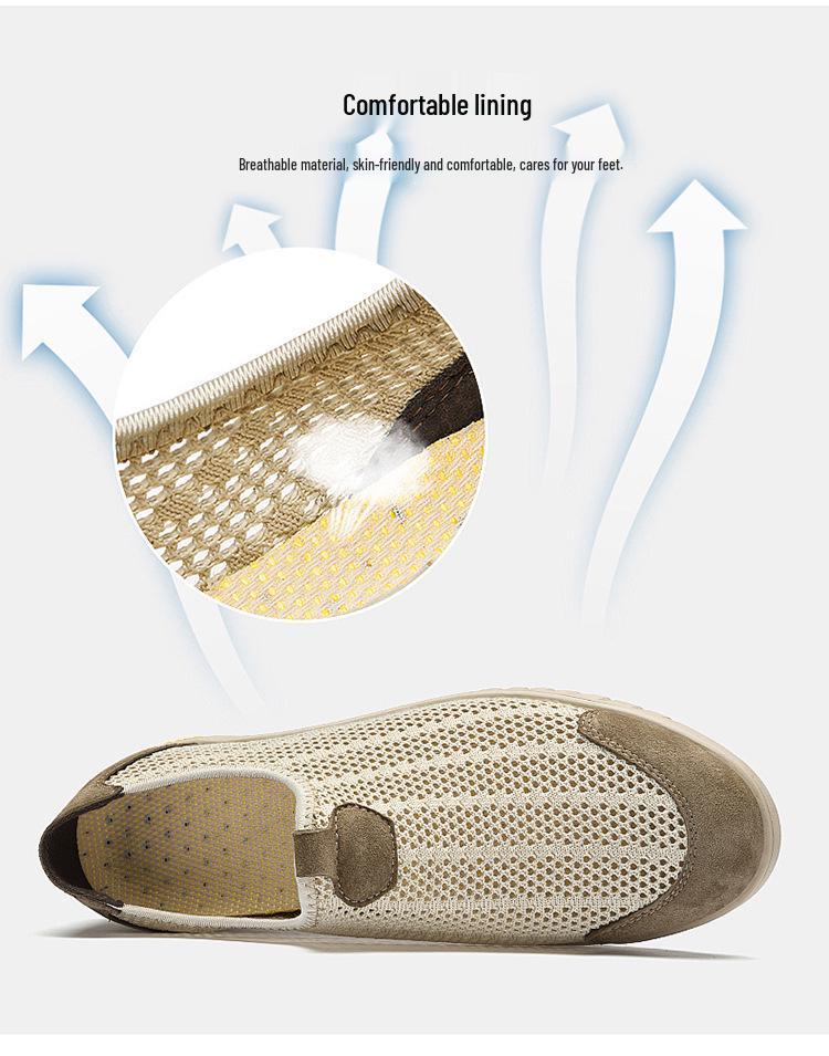 2025 Men's Slip-On Mesh Casual Shoes: Breathable, Large Size, Soft Sole for Summer