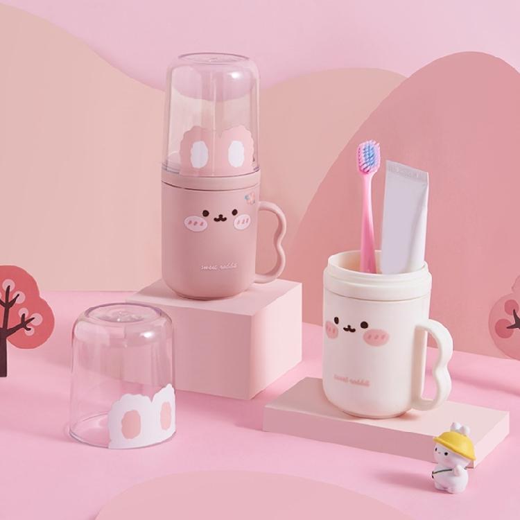 Cartoon Rabbit Shape Toothbrush Cup Water Resistant Durable Build Ideal For Travel Camping Gym Use