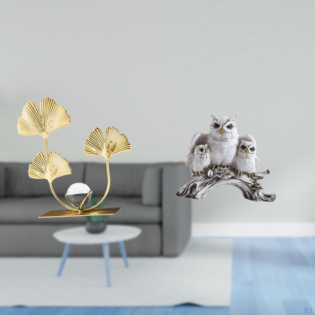 y Wisdom Owl Bookshelf Sculpture Modern Decorative Ornament for Bedroom Living Room Office