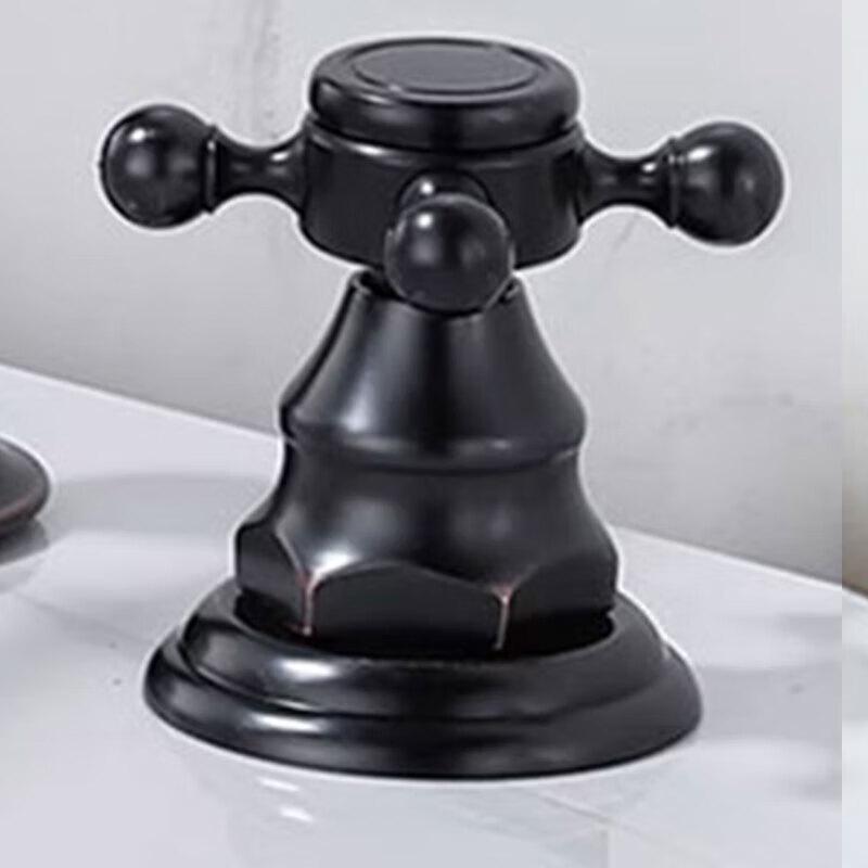 Ceramic White Gold All-Copper Basin Faucet with Hot & Cold Mixer