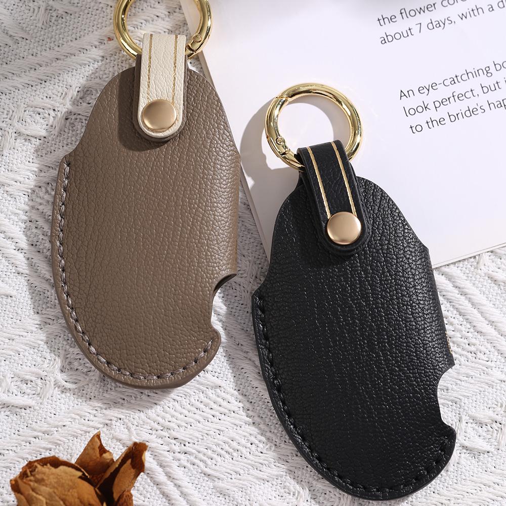 5 7 Bottons Leather Car Key Case Fob Cover For Hyundai Ionic 6 Grandeur Gn7 Kona Ev Accessories