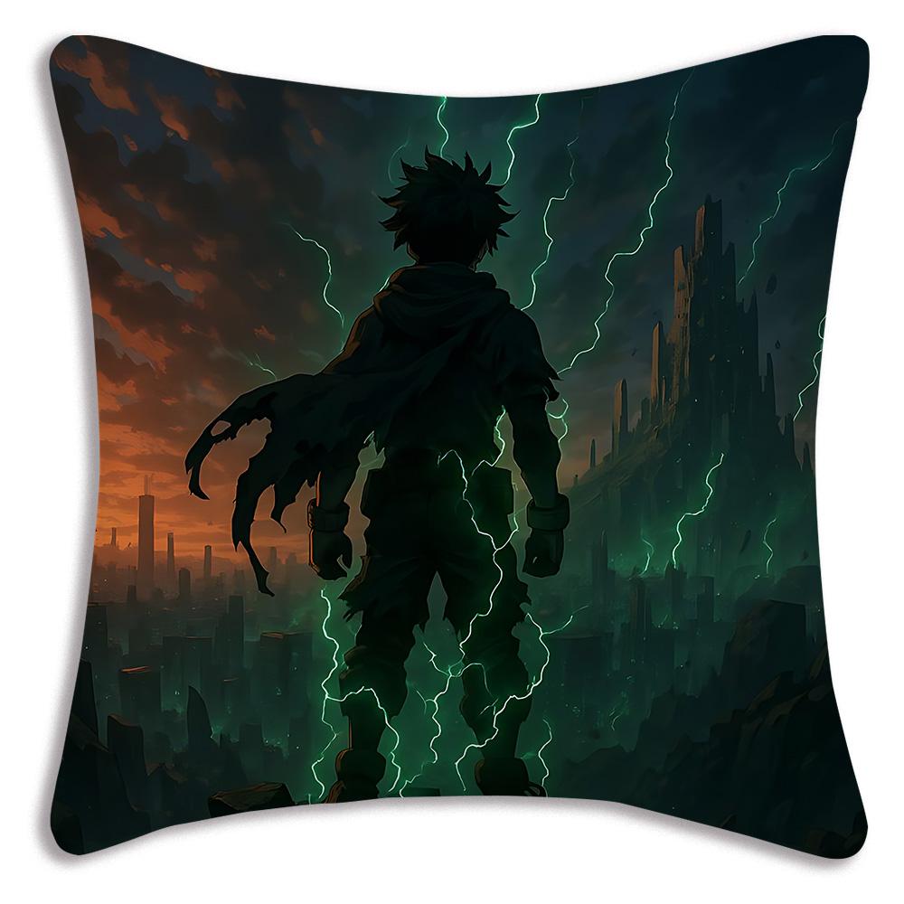 Anime My h-Hero Academias Pillow Covers Cartoon Sofa Decorative Home Double-sided Printing Short Plush Cute Cushion Cover