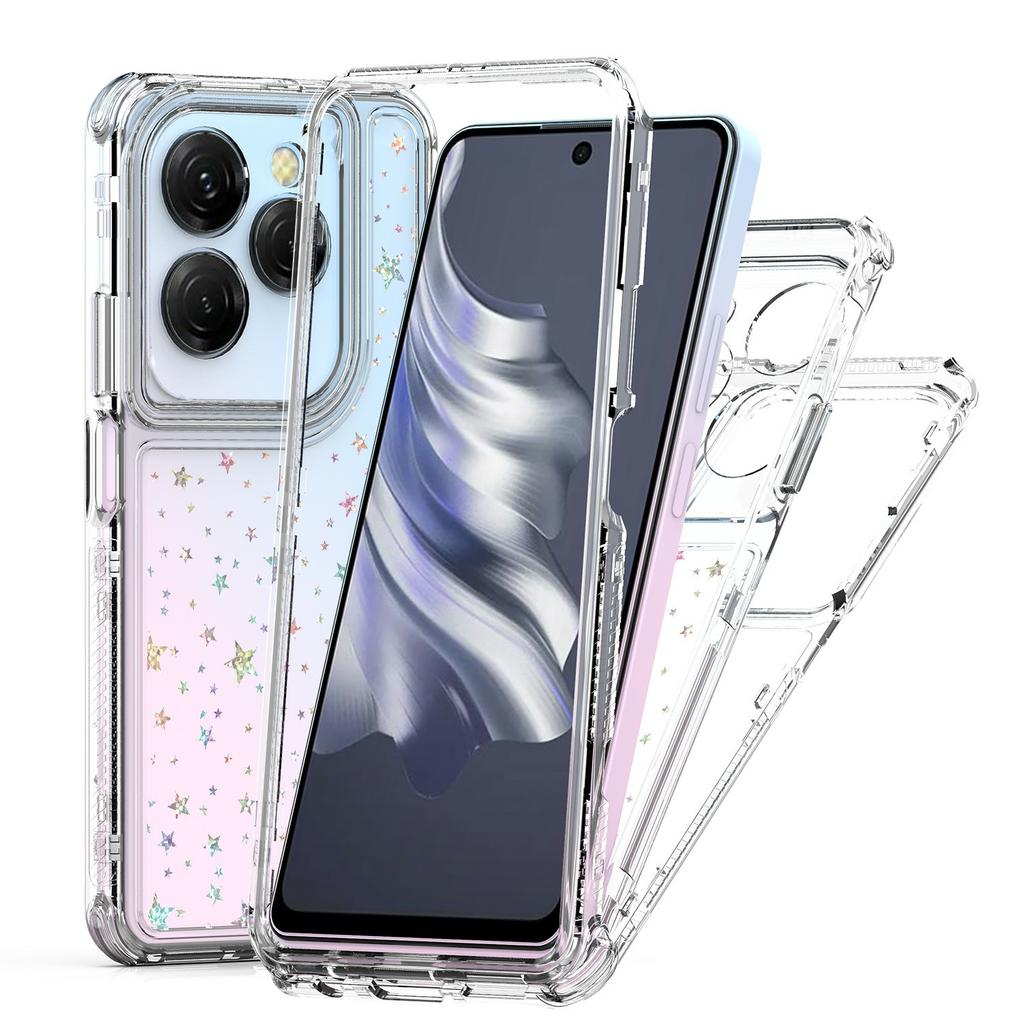 Clear Case for TECNO Spark 20 Pro/Infinix Hot 40 X6836/Hot 40 Pro X6837 Precise Cutouts Acrylic TPU Phone Cover with Laser-printed Film