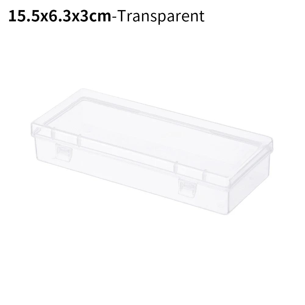 Square Round Plastic Transparent Storage Box Small Items Sundries Organizer Case Jewelry Beads Container Box Tools Accessories