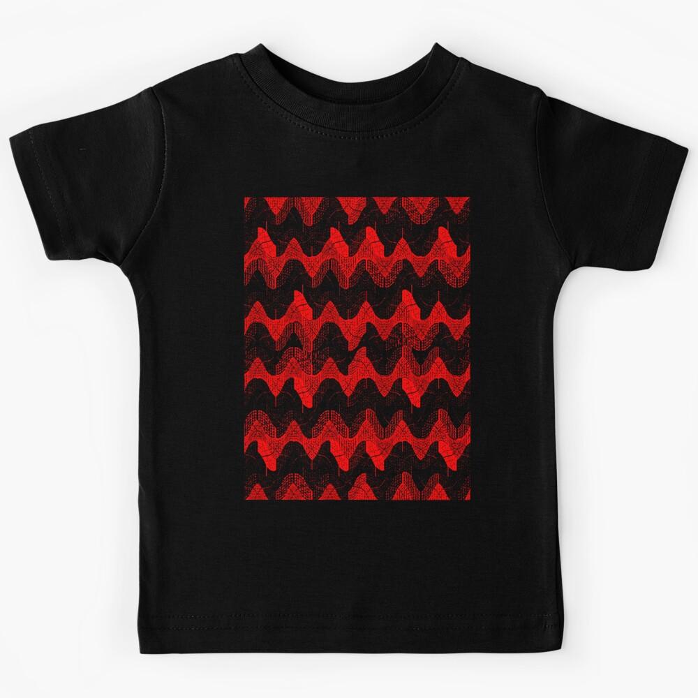 Abstract Red Fractured Heartbeat Fractal Kids T-Shirt 100