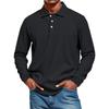 Men's Casual Style Solid Color Loose  Shirt Long-sleeved Top