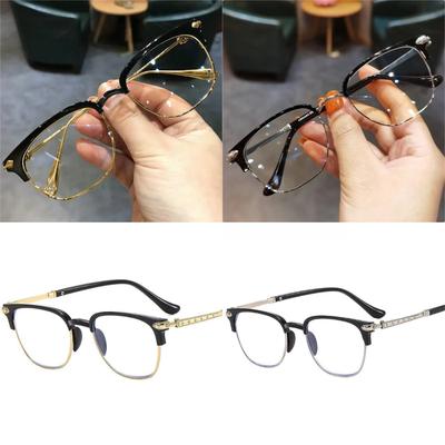 Metall Halbrahmen Lesebrille Herren Damen Augenschutz Blaulichtfilter Brille High-End Business Brille Lentes Ópticos
