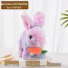 Plush Interactive White Rabbit Toy - Walking, Talking, Ear-Wiggling, Mouth-Moving Long-Haired Pet Simulation.