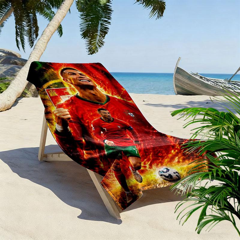 CR7 Print Beach Towel, Large Soft Quick Dry Towel for Beach Camping Swimming