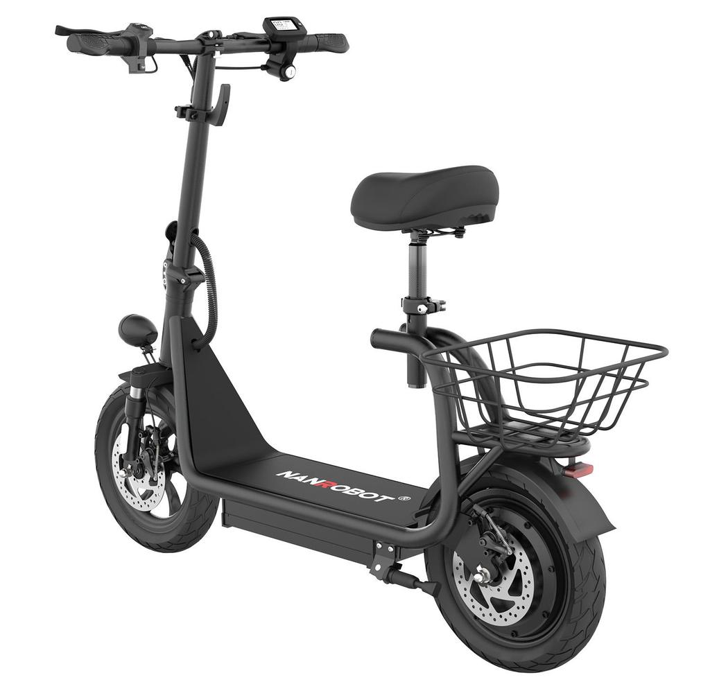 Elektrická koloběžka NANROBOT M5, Černá, Pro městské dojíždění, Kotoučová brzda