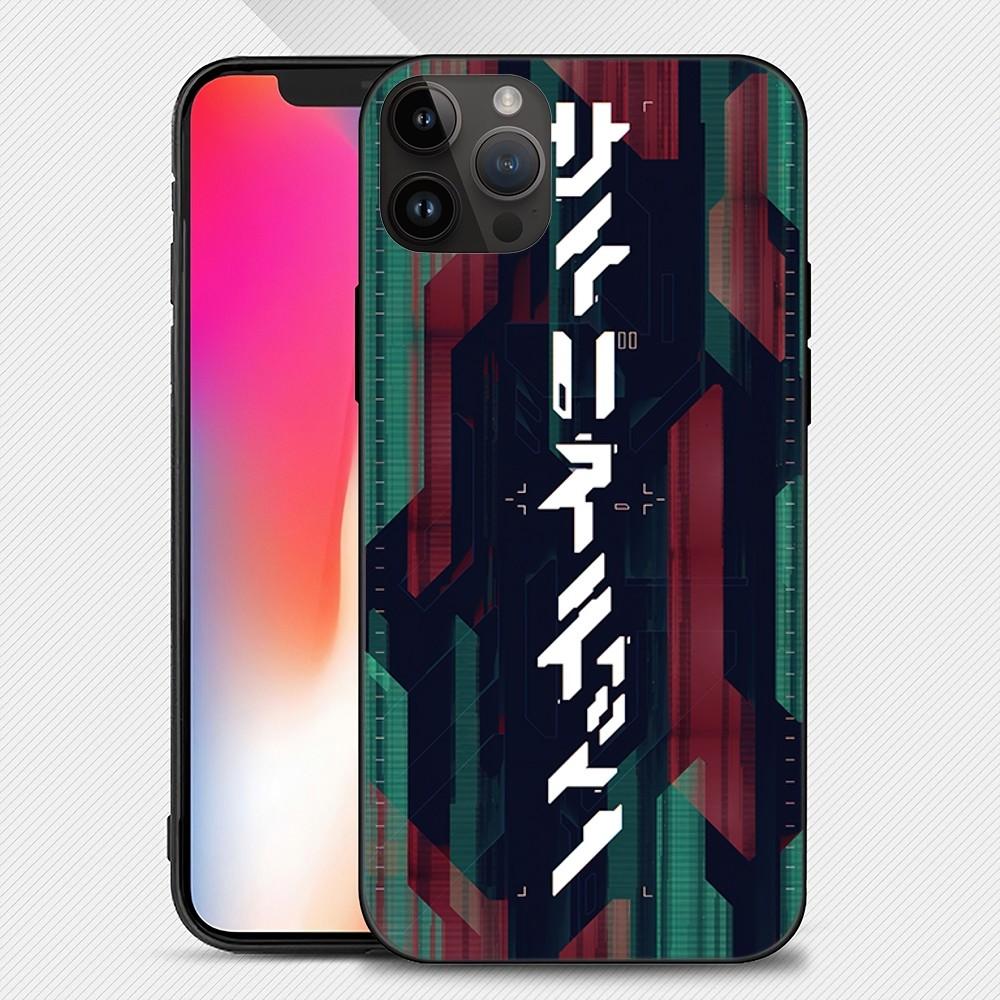 Cyber Style Punks Black Phone Case Iphone15 14 13 12 11 Pro Max Mini X 7 8 Soft Case