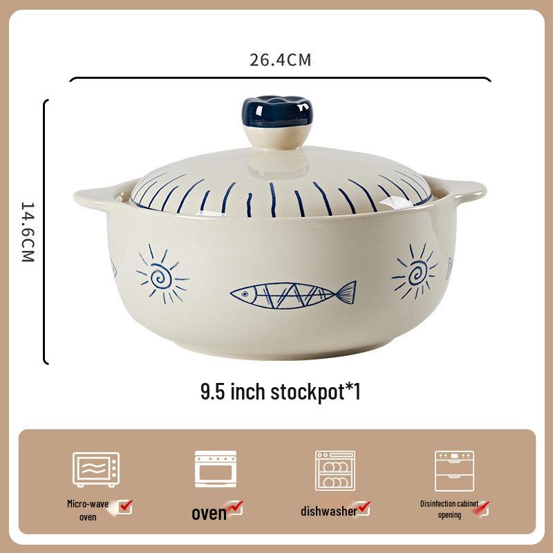 Keramik-Geschirrset im japanischen Wabi-Sabi-Stil: Schüsseln & Teller mit Unterglasurfarbe