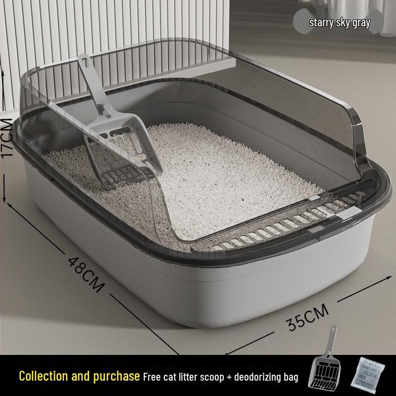 Extra Large High-Sided Cat Litter Box - Anti-Splash, Thickened Design